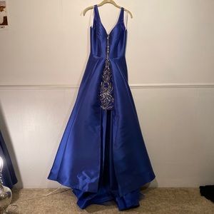 Foryoudress Royal Blue High Low Size 6 Prom Dress